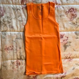 Orange Ribbed Stretchy Tank